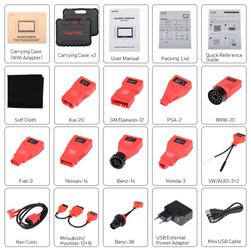 Autel MaxiDAS DS808K Full System Diagnostic Tool with OBD1 Cables and Adapters Support VAG Guided Functions