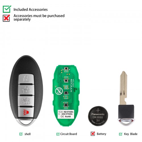 AUTEL MAXIIM IKEY Premium Style IKEYNS004AL Nissan 4 Buttons Universal Smart Key (Trunk/ Panic) 10pcs/lot
