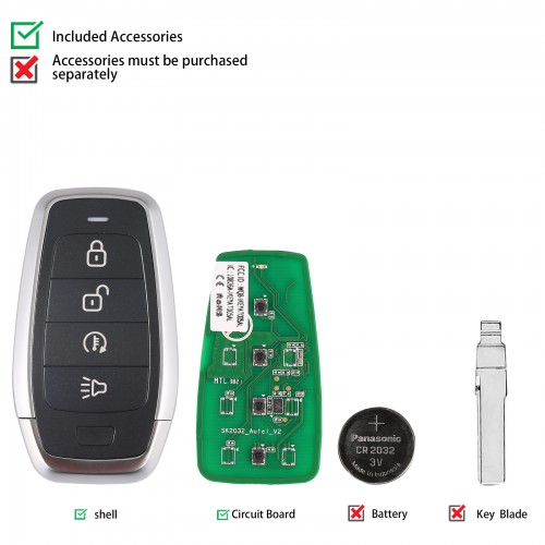 AUTEL MAXIIM IKEY Standard Style IKEYAT004DL 4 Buttons Independent Smart Key (Remote Start/ Panic) 5pcs/lot