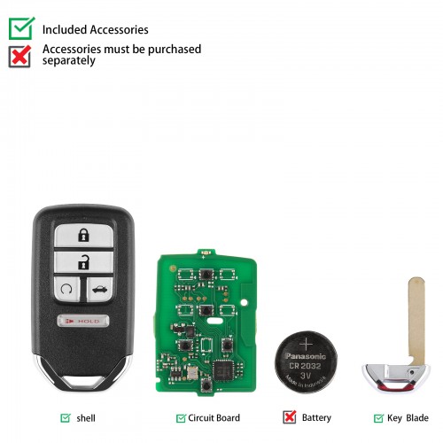 AUTEL MAXIIM IKEY Premium Style IKEYHD005AL Honda 5 Buttons Universal Smart Key (Remote Start/ Trunk/ Panic) 5pcs/lot