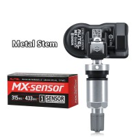 4pcs Autel MX-Sensor 315MHz+433MHz 2 in 1 Universal Programmable TPMS Sensor (Metal Values/ Rubber Values) OE-Level Tire Pressure Monitoring System